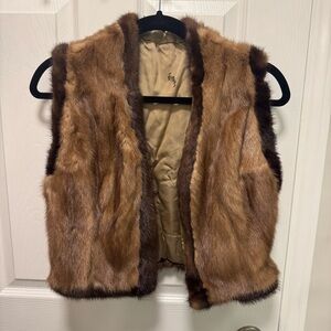 Vintage Real Mink Fur Vest | Custom Monogram Lined